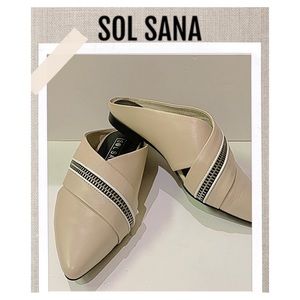 Sol Sana Mules Sandals Zip Flat Nude Mules size 36